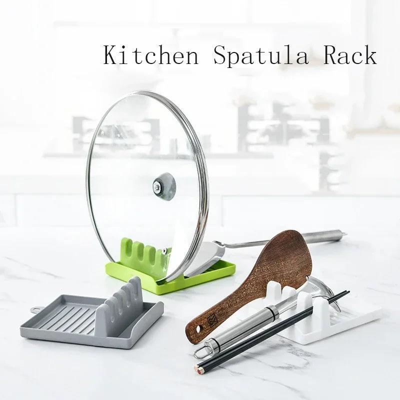 Kitchen Spoon Holders Pot Lid Rack Pot Lid Cooking Tool Tableware Storage Rack Spoon Chopsticks Holder Spatula Drain Rack Gadget