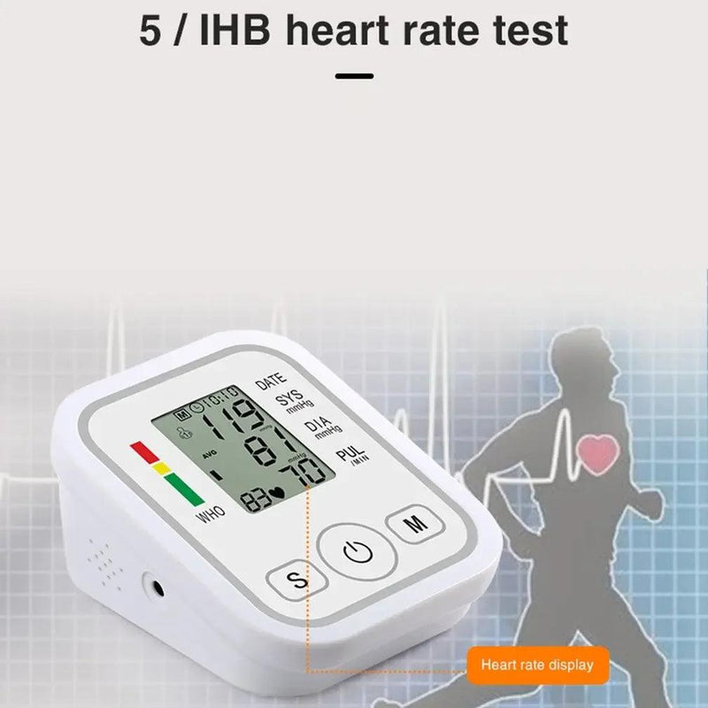 Medical Automatic Pressure Tonometer Tensiometer Heart Rate Pulse Meter BP Monitor Healthy Digital Arm Blood Pressure Meter Cuff