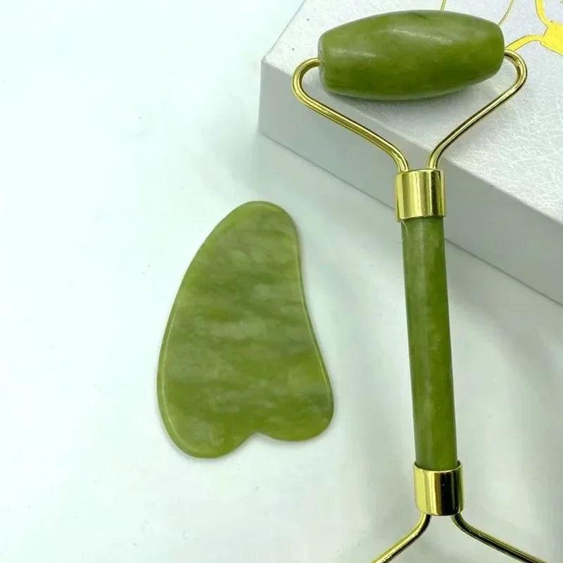 Natural Jade Massage Roller Guasha Board SPA Scraper Stone Facial Anti-wrinkle Treatment Body  Massager Health Care Tools