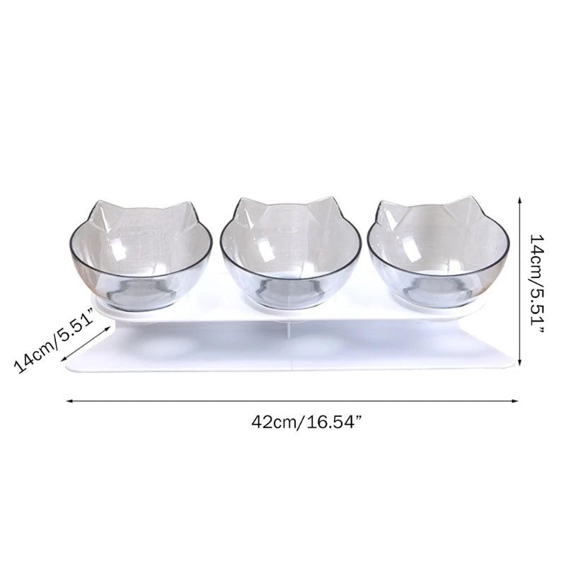 Pet Feeding Bowls Raised 15° Tilt Neck Guard Bowl Cat Dog Dish Drinking Water Bowl Kitten Puppy Food Grade Feeder Bowl