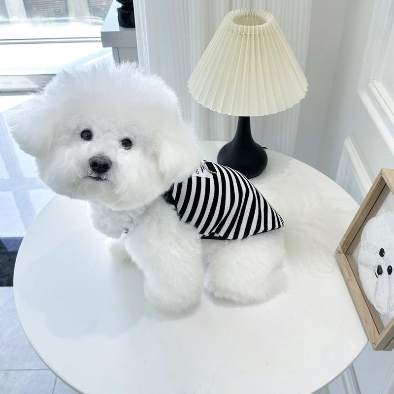 ﻿ Summer Thin Style Dog Vest, Simple Striped Puppy Suspender Tractable Teddy Clothes Soft Pullover For Pets Dog Products Clothes