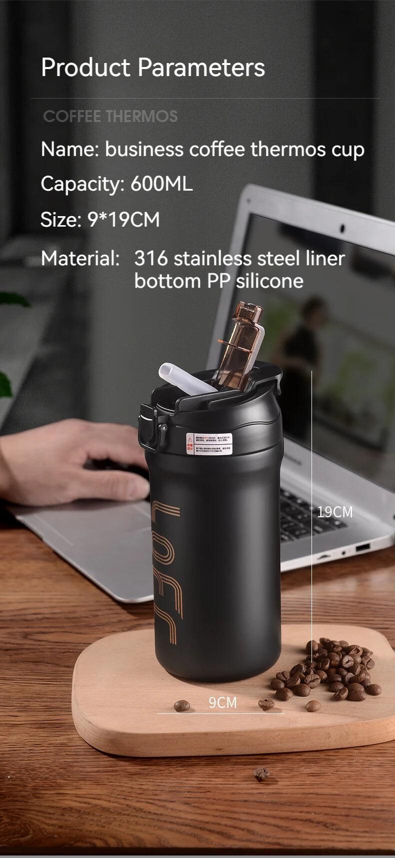 GIANXI Stainless Steel Coffee Thermos Cup For Women Portable Double Sippy Food Contact Grade Material Leakproof Vacuum Mug