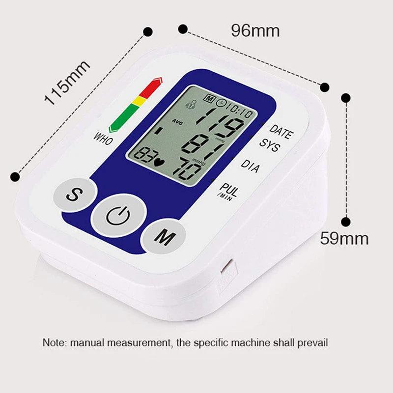 Medical Automatic Pressure Tonometer Tensiometer Heart Rate Pulse Meter BP Monitor Healthy Digital Arm Blood Pressure Meter Cuff