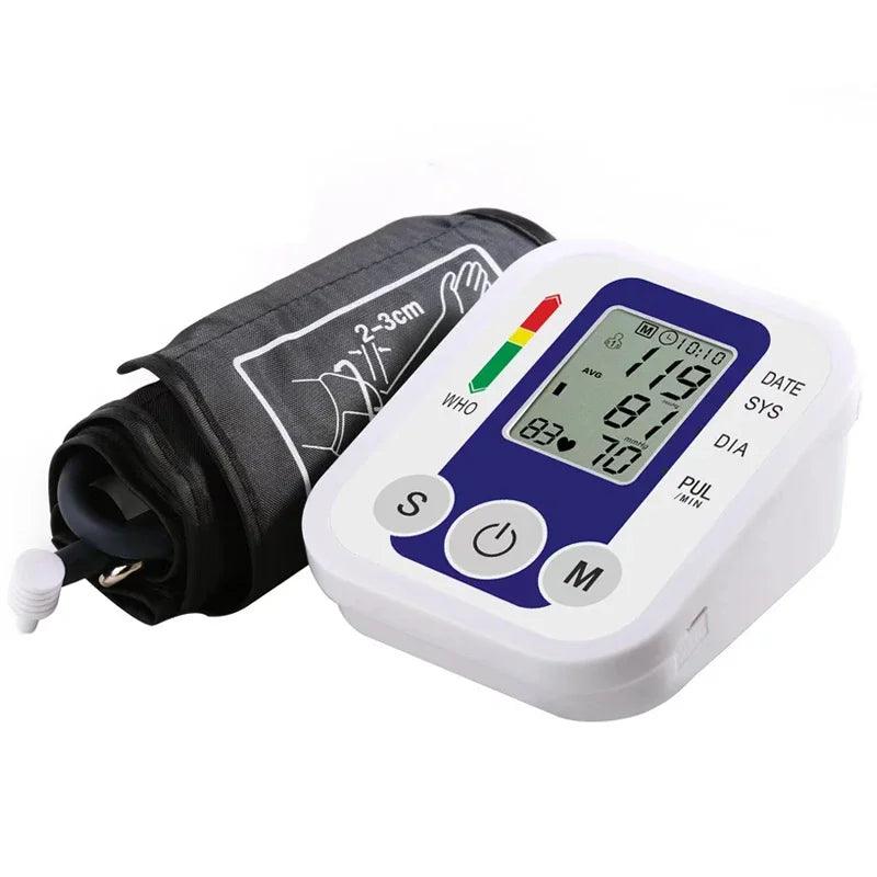 Medical Automatic Pressure Tonometer Tensiometer Heart Rate Pulse Meter BP Monitor Healthy Digital Arm Blood Pressure Meter Cuff