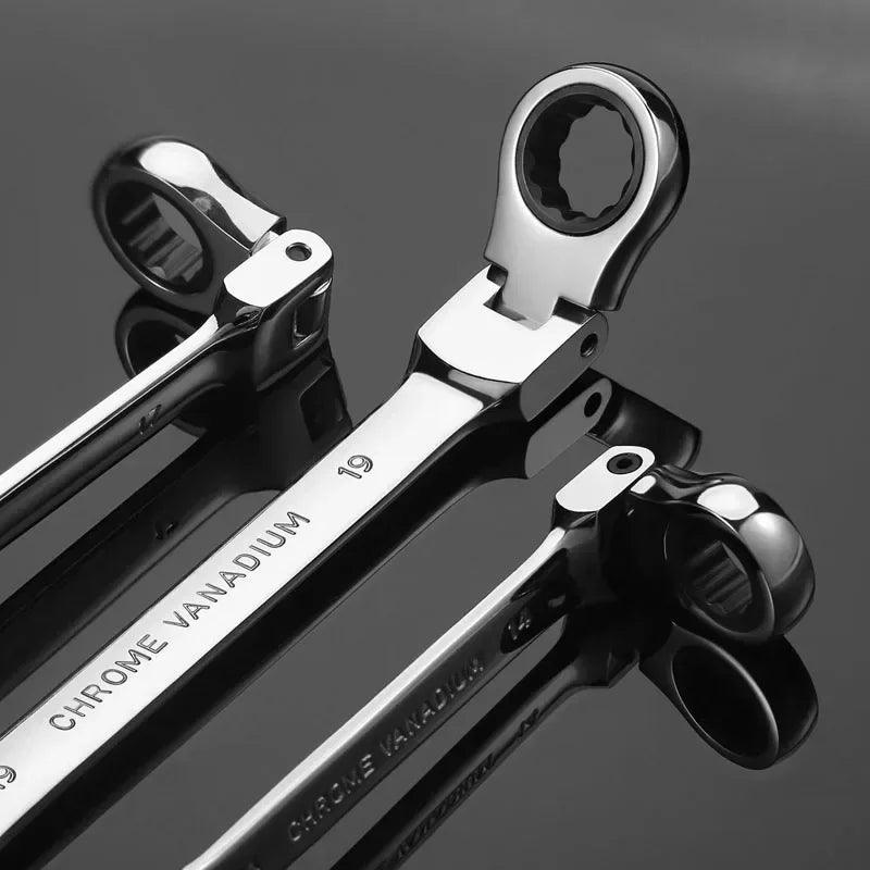 1pcs Flexible Pivoting Head Ratchet Wrench Spanner Garage Metric hand Tool 6mm-24mm For auto and Home Repair 1pcs