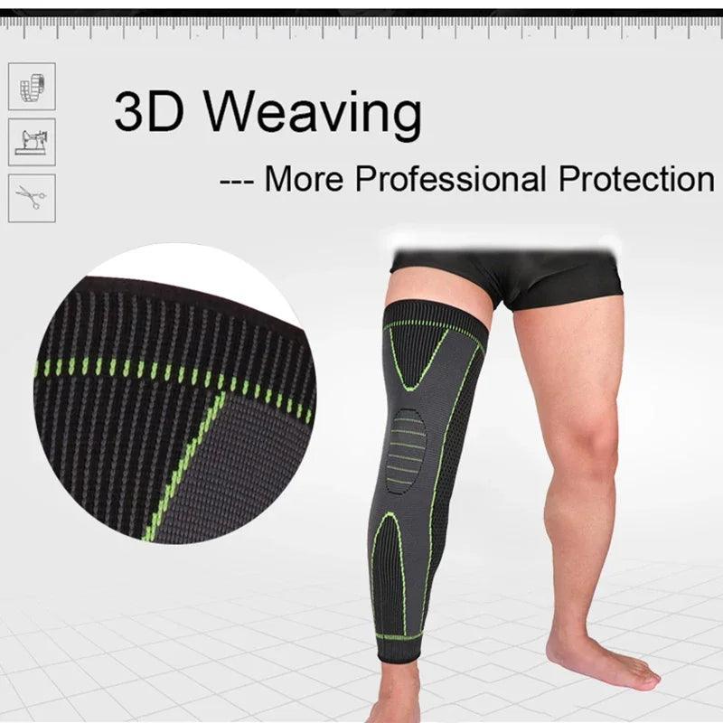 1PC Non-Slip Knee Pads Elastic Long Leg Sleeve Bandage Pressurized Knee Pads Running Sports Warm Leg Protection Accessories