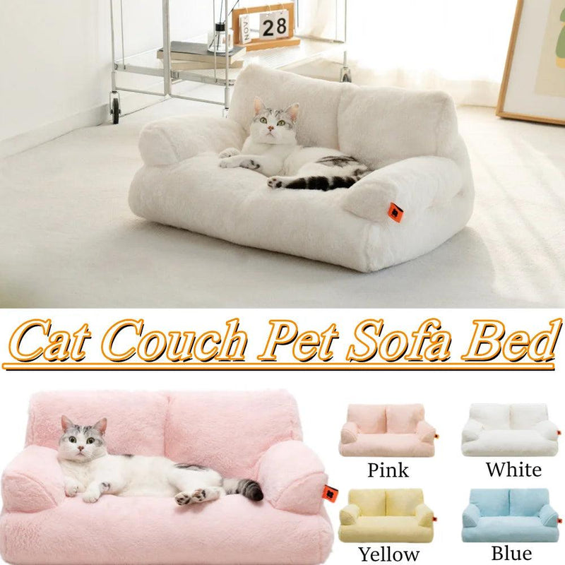 Cat Bed Dog Beds for Small Dogs, Easy Clean, Soft Kitten Bed with Soft Neck Bolster for Indoor Cats, Non - Slip Fluffy Cat Couch