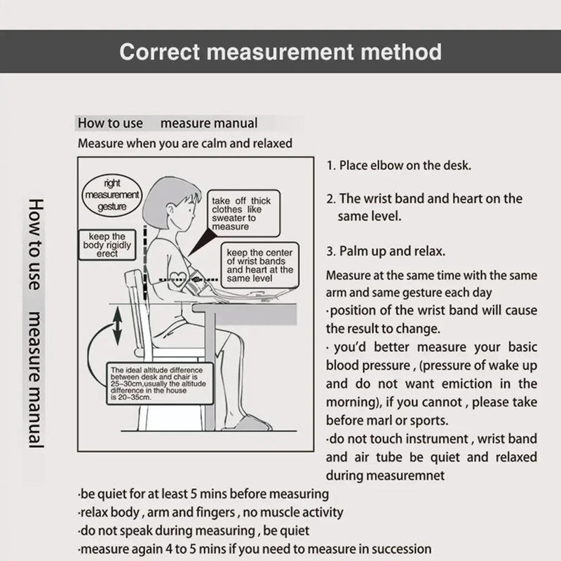 Medical Automatic Pressure Tonometer Tensiometer Heart Rate Pulse Meter BP Monitor Healthy Digital Arm Blood Pressure Meter Cuff