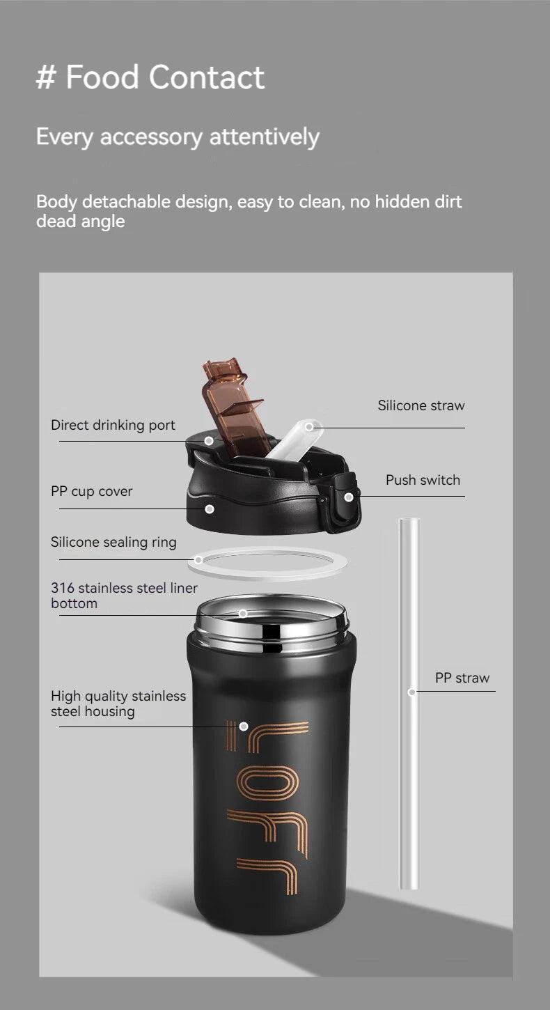 GIANXI Stainless Steel Coffee Thermos Cup For Women Portable Double Sippy Food Contact Grade Material Leakproof Vacuum Mug