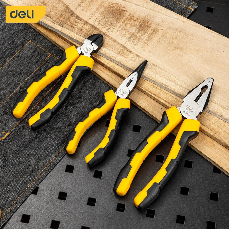 DeLi Universal Wire Cutter Diagonal Pliers Crimping Pliers Needle Nose Pliers Multifunctional Hardware Hand Tools