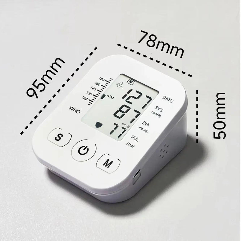 Medical Automatic Pressure Tonometer Tensiometer Heart Rate Pulse Meter BP Monitor Healthy Digital Arm Blood Pressure Meter Cuff